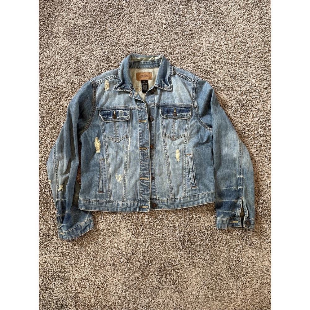 Zco Jean Jacket, Distressed Crop Kids‎ XL Or Women's Small